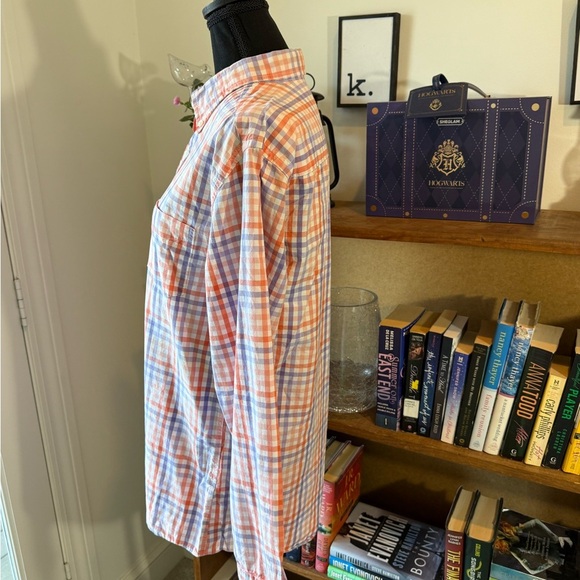 Saddlebred Orange and White Casual Button Down Shirt - Picture 6 of 6